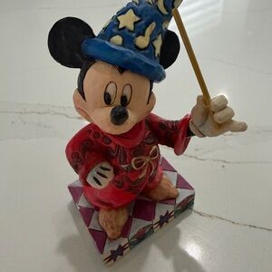 Jim Shore Traditions Disney Fantasia Mickey Mouse Figurine in Red and Blue